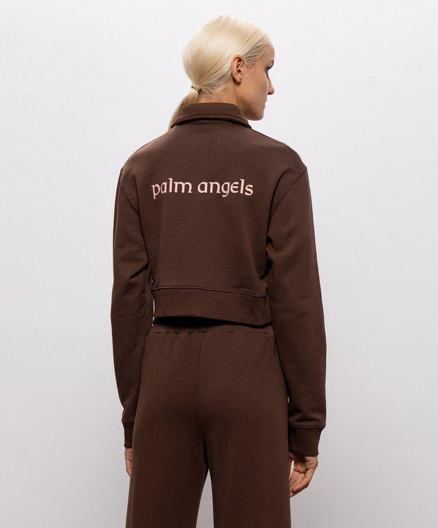 Palm Angels Коричневый свитшот с молнией PAWGC002FL001 изображение 4