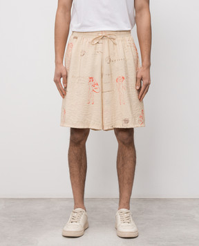 Misbhv Бежеві шорти Devil Postcard 260M301