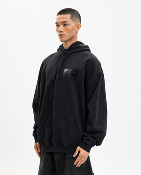 Vetements Чорне худі з принтом логотипа ME76HD147B