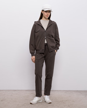 Brunello Cucinelli Коричневі спортивні штани з ланцюжком моніль MH827FB799