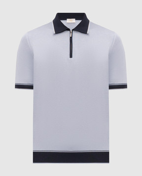 Castangia dal 1850 Сіре поло з шовком NCCA22MCE26