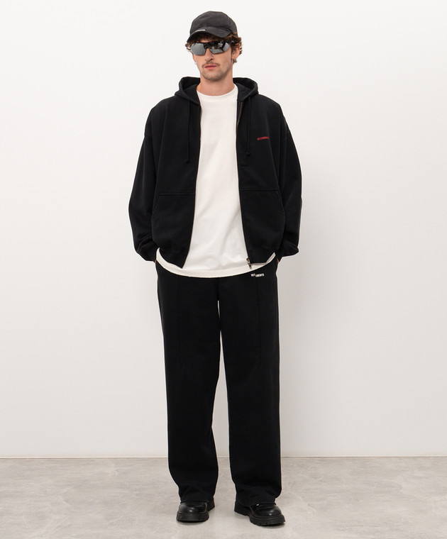 Vetements Черная спортивная куртка с принтом логотипа MH27ZU139Bm изображение 2