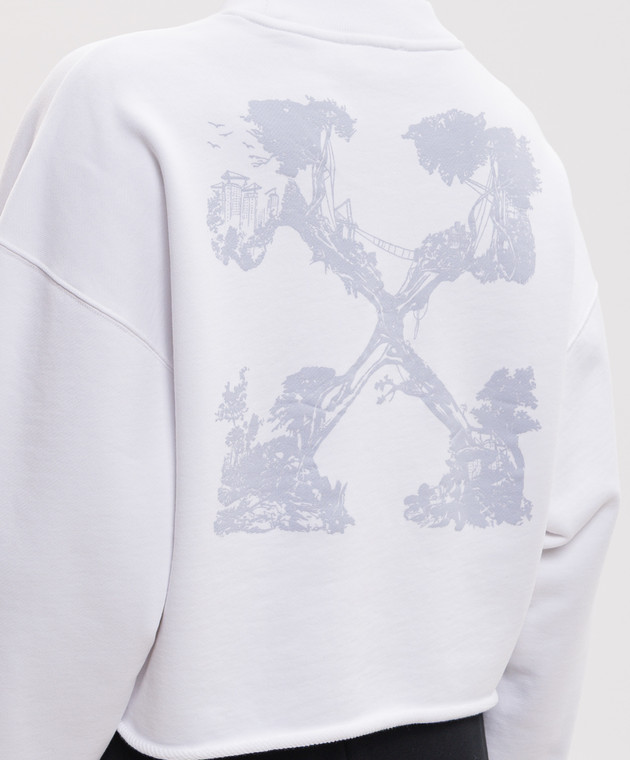 Off-White Білий укорочений світшот City Nature 2FE00514T зображення 5
