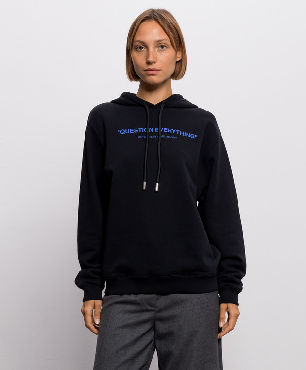 Off-White Черное худи Question Everything 2FE00503T изображение 3
