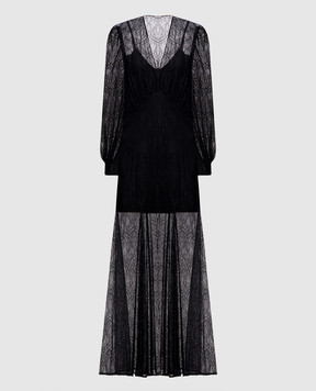 Twinset Чорна сукня максі з мережива 262TP274A
