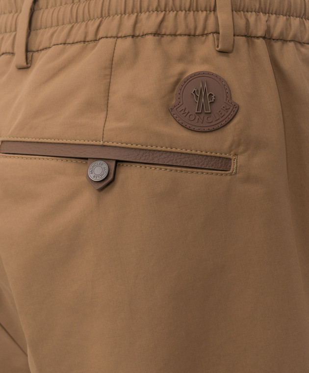 Moncler Коричневые брюки с нашивкой логотипа L10912A0002154ARP изображение 5
