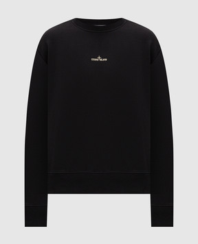 Stone Island Чорний світшот з принтом логотипа L2S156100039S0477
