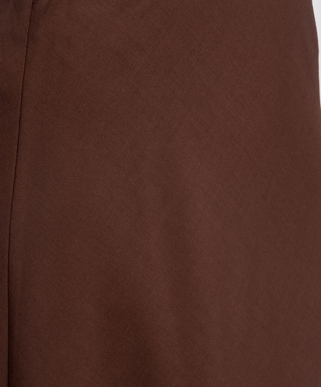 Brunello Cucinelli Коричнева спідниця міді з вовною MP143G3634 зображення 5