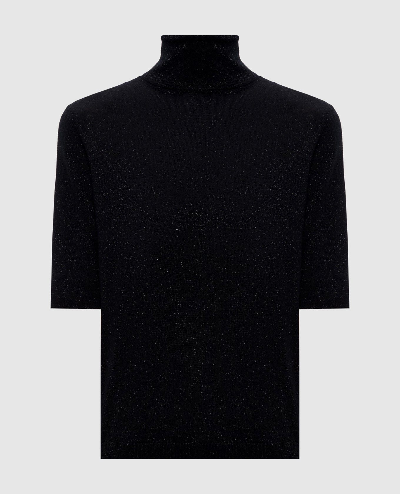 Black merino wool top with lurex Allude