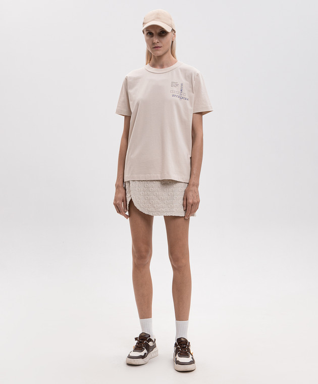 Off-White Бежевая футболка Kyiv Connect Dots 29A00751T изображение 2