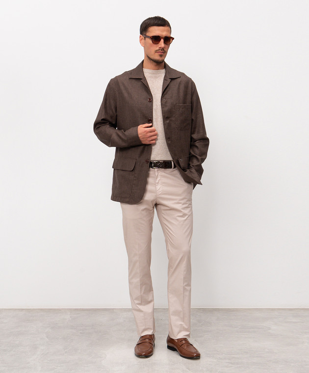 Cashmere&Whiskey Бежевая футболка с леном MS003 изображение 2