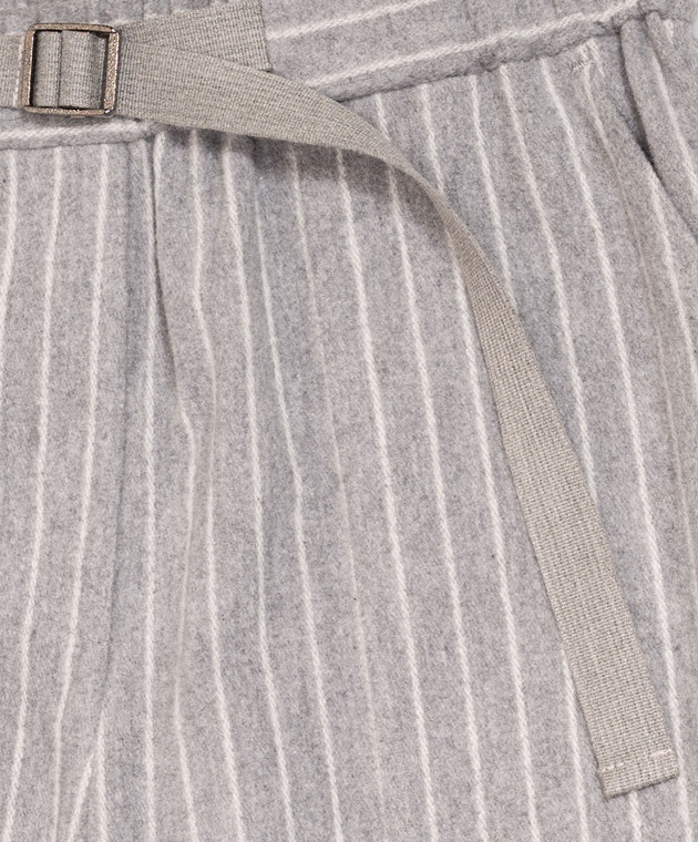 Brunello Cucinelli Детские серые брюки в полоску BB192P269B изображение 3