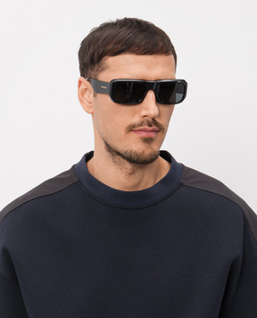 Saint Laurent Чорні сонцезахисні окуляри з принтом логотипа 862861Y9958