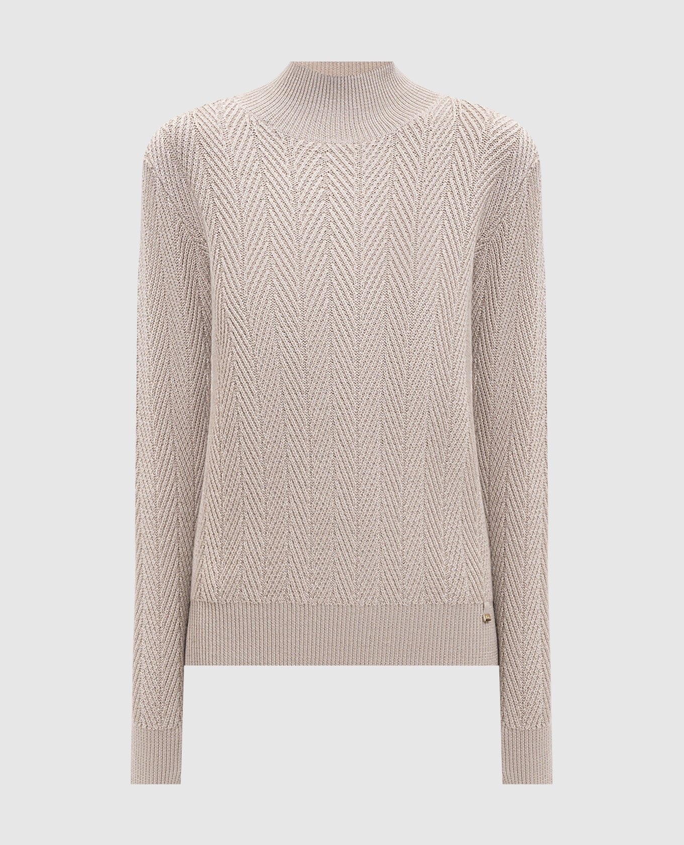 Бежевый свитер с шерстью в узор