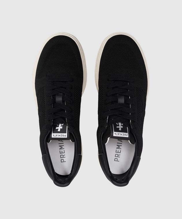 Premiata Чорні кросівки Quinn з принтом логотипа QUINN зображення 4