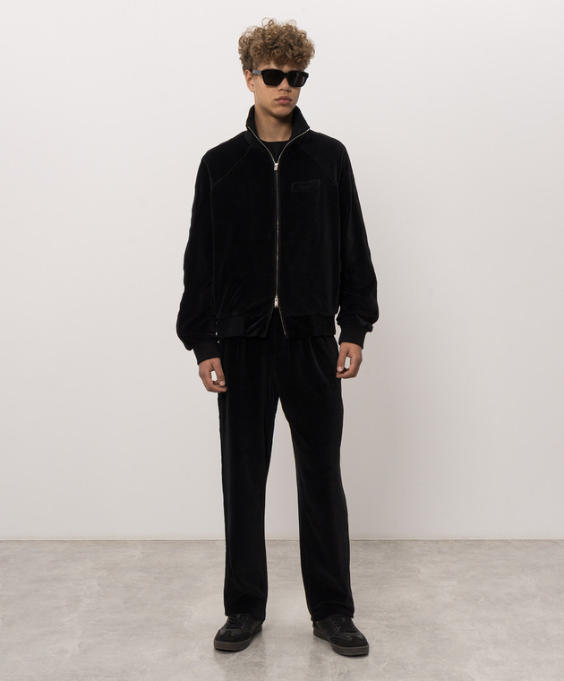 Rhude Черная бархатная спортивная куртка RHFW26JA01355 изображение 2