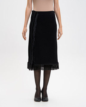 Jil Sander Черная юбка с бахромой J03MA0268J20232
