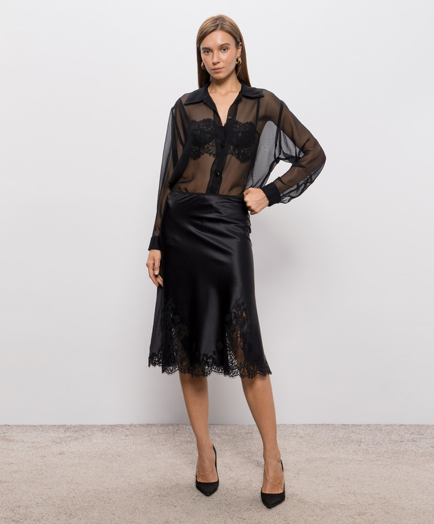 Dolce&Gabbana Чорна спідниця міді F4DLYTFURAG зображення 2