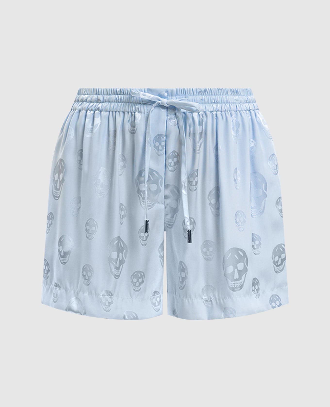 Голубые шорты в узоре Skull