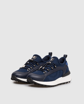 Stefano Ricci Дитячі сині комбіновані кросівки з логотипом YG26G8166TSVTS