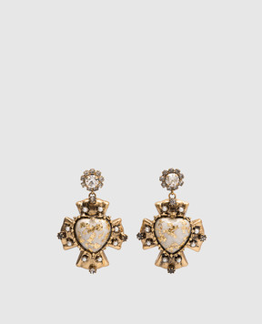 CelesteG Золотые серьги в форме сердца с кристаллами 2201