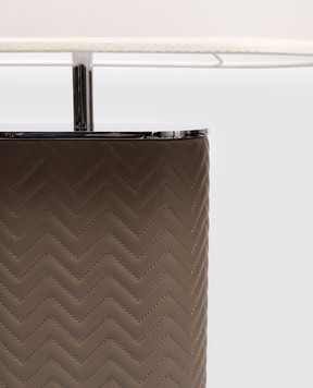 Giobagnara Коричнева шкіряна настільна лампа Flavia LOPCHROME220CRV24