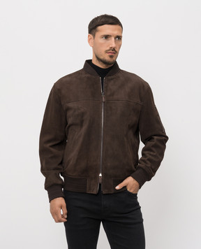 ISAIA Коричневый замшевый бомбер LW0221PLW67