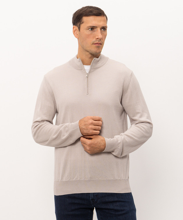 Cashmere&Whiskey Бежевий джемпер з вовни, шовку та кашеміру 477 зображення 3