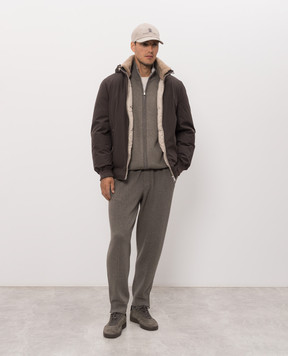 Brunello Cucinelli Коричневый пуховик MV4061606