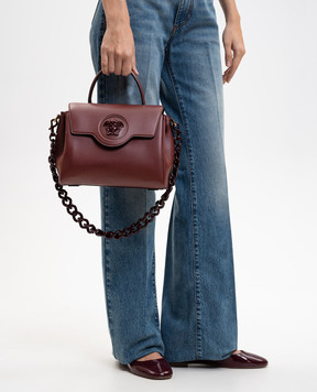 Versace Бордовая кожаная сумка La Medusa DBFI0391A15997