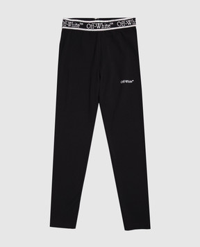 Off-White Дитячі чорні легінси з логотипом 44GCD003C9J002