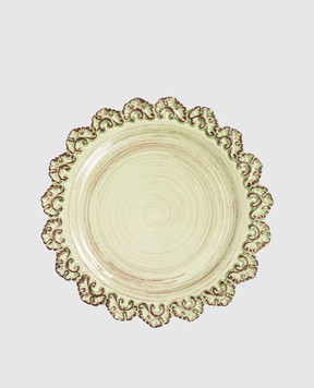 Au Bain Marie Зеленая керамическая обеденная тарелка Feuillages ABMPZAT1