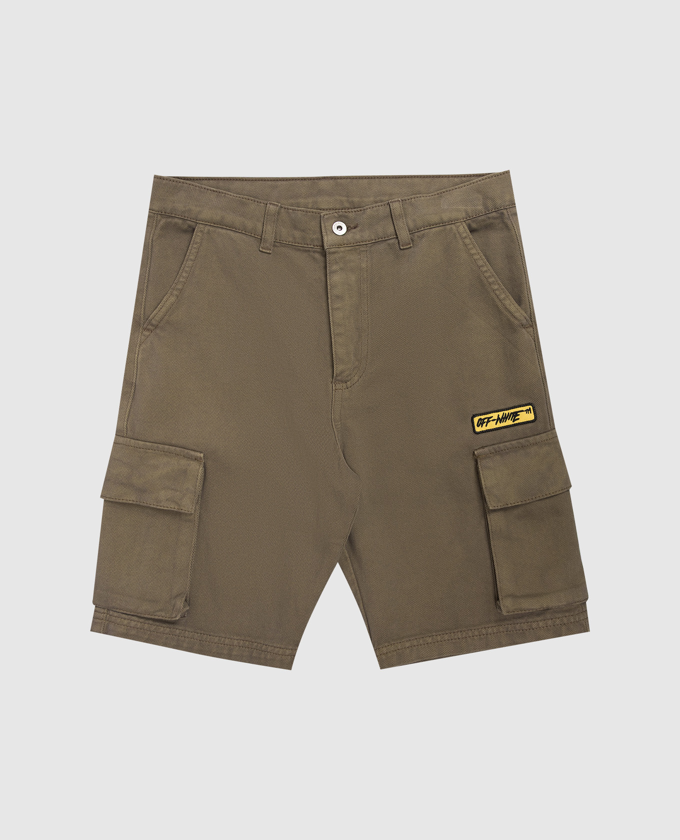 Детские джинсовые шорты-карго цвета хаки