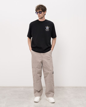 Off-White Чорна футболка Jewel Arrow з кристалами 44MAA120S26J003