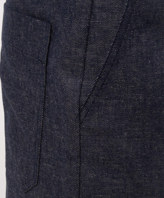 CAPOBIANCO Сині шорти з льоном 20M850TP00 зображення 5