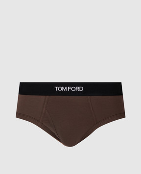Tom Ford Коричневі труси-бріфи з логотипом T4LC11040ВЛ26