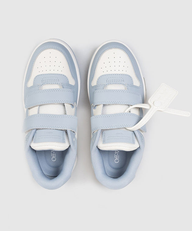 Off-White Дитячі блакитні шкіряні кросівки Out Of Office OBIA008S26LEA001 зображення 4