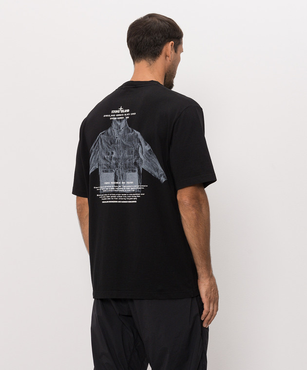 Stone Island Чорна футболка з принтом ARCHIVIO L2S152100033S0091 зображення 4