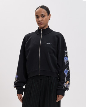 Off-White Чорна спортивна куртка Flower 2FE00507T