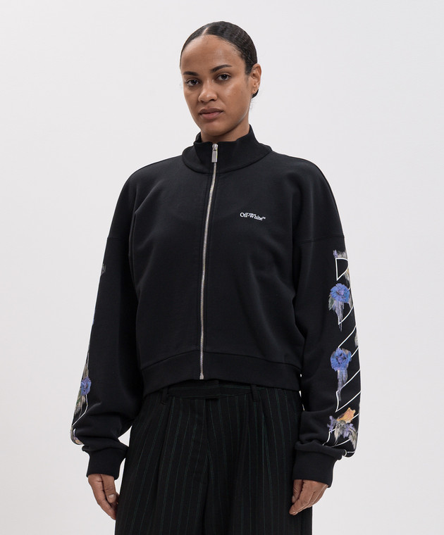 Off-White Чорна спортивна куртка Flower 2FE00507T зображення 3
