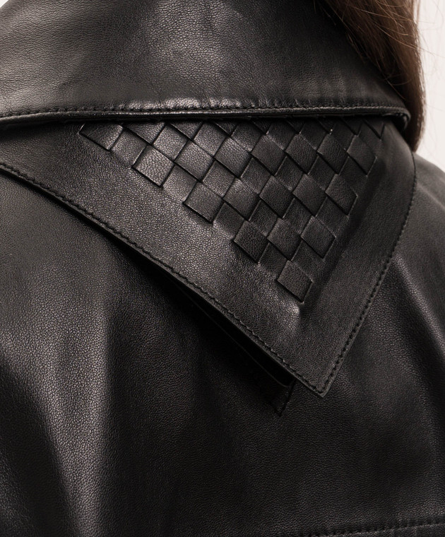 Bottega Veneta Черная кожаная куртка 857932V61D0 изображение 5