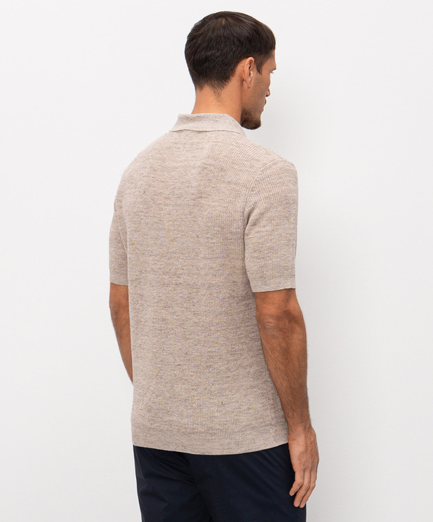 Peserico Бежевое поло с леном R59516F1209316 изображение 4