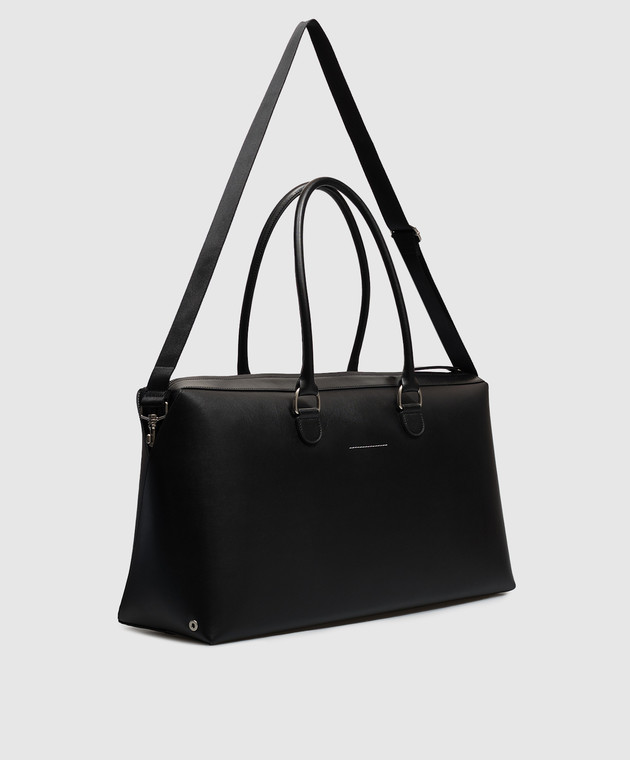 Maison Margiela MM6 Черная кожаная дорожная сумка Bauletto SB6WI0009P9061 изображение 3