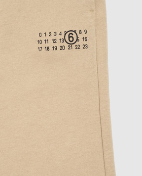 Maison Margiela MM6 Дитячі джогери кольору хакі з принтом логотипа M61148MM02X