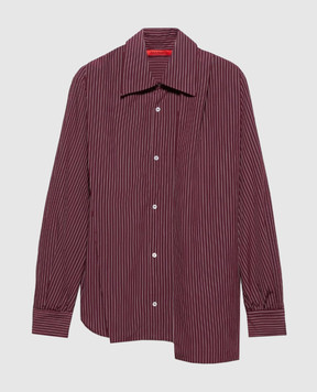 Max & Co Бордовая рубашка TECA в полоску MCOTECA