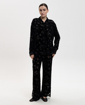 Asceno Чорна оксамитова сорочка Maya T063F65C01