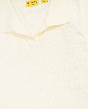 Off-White Дитяча жовта сукня-поло з фактурним логотипом 44GDH009S26J001