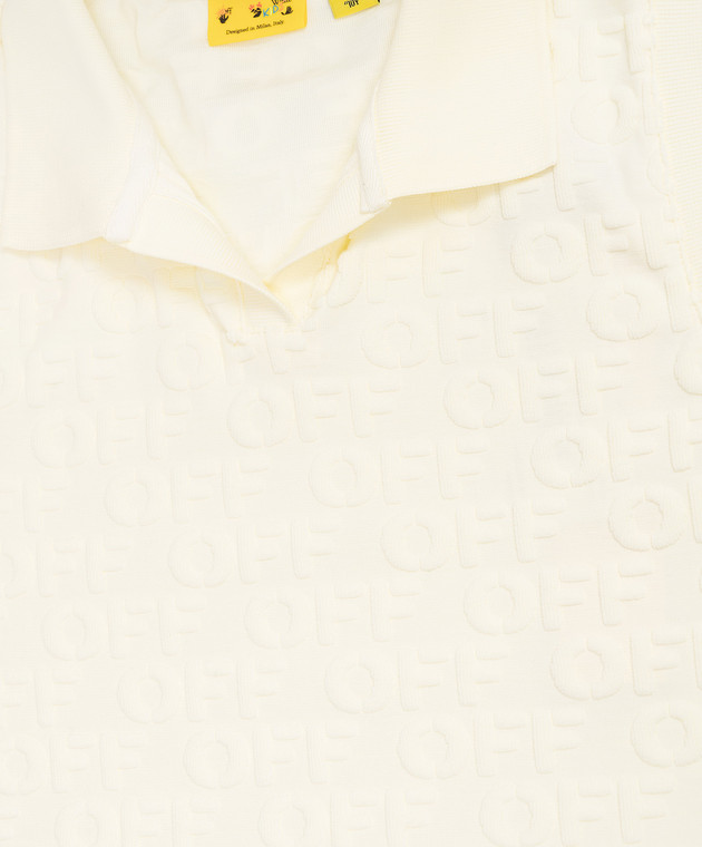 Off-White Дитяча жовта сукня-поло з фактурним логотипом 44GDH009S26J001 зображення 3