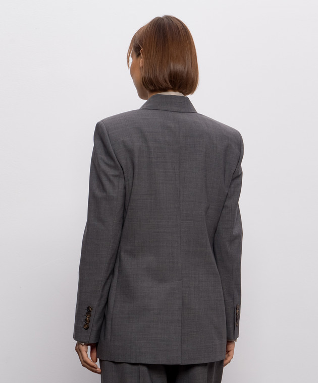 Brunello Cucinelli Серый двубортный жакет с шерстью M0W077038P изображение 4