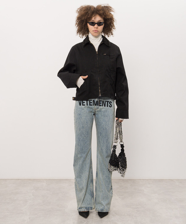 Vetements Черная джинсовая куртка MH27JA255B изображение 2